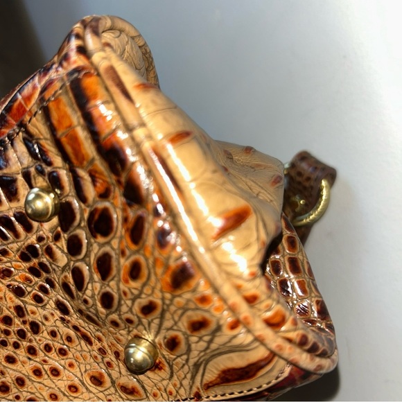 *****RARE AUTHENTIC BRAHMIN VINTAGE DANICA TOASTED ALMOND SHOULDER BAG - Picture 9 of 14